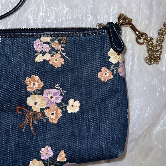 EUC Coach Floral Crossbody Bag - Blue - Picture 6 of 14